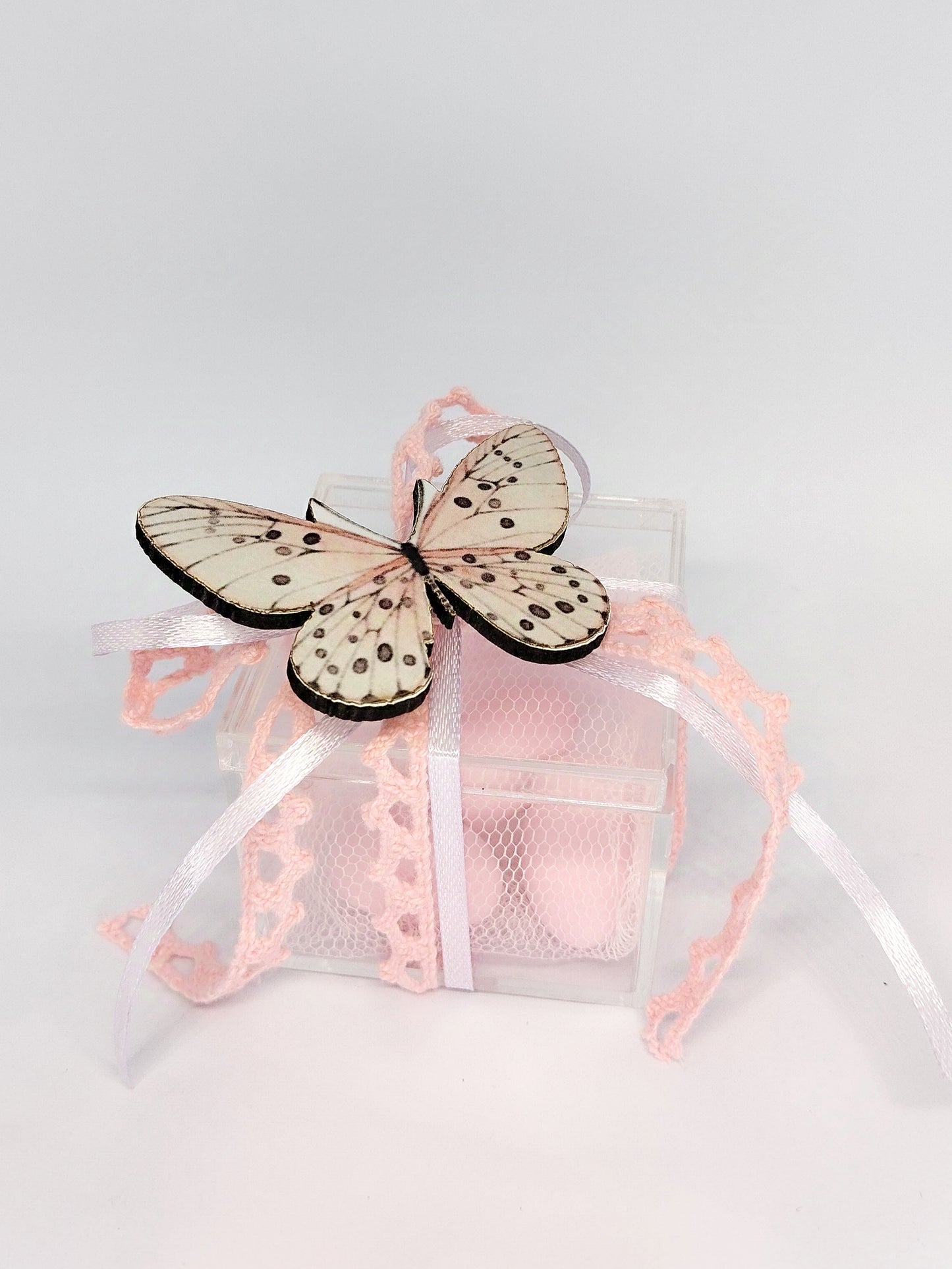 Μπομπονιέρα πεταλούδα σε κουτάκι plexiglass