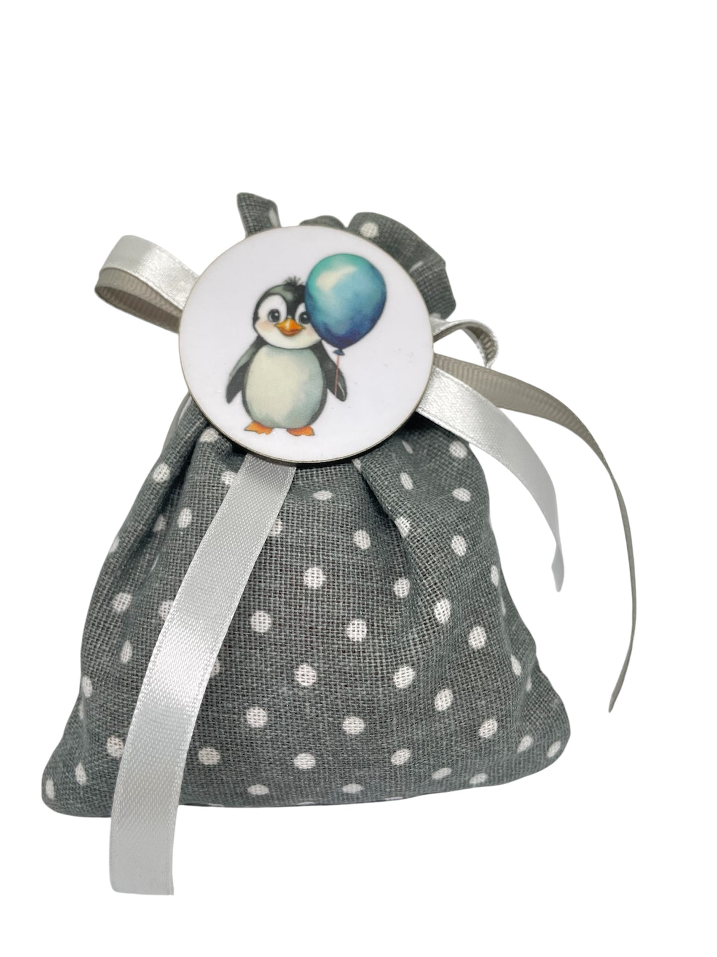 Μπομπονιέρα Πιγκουίνος σε πουγκάκι