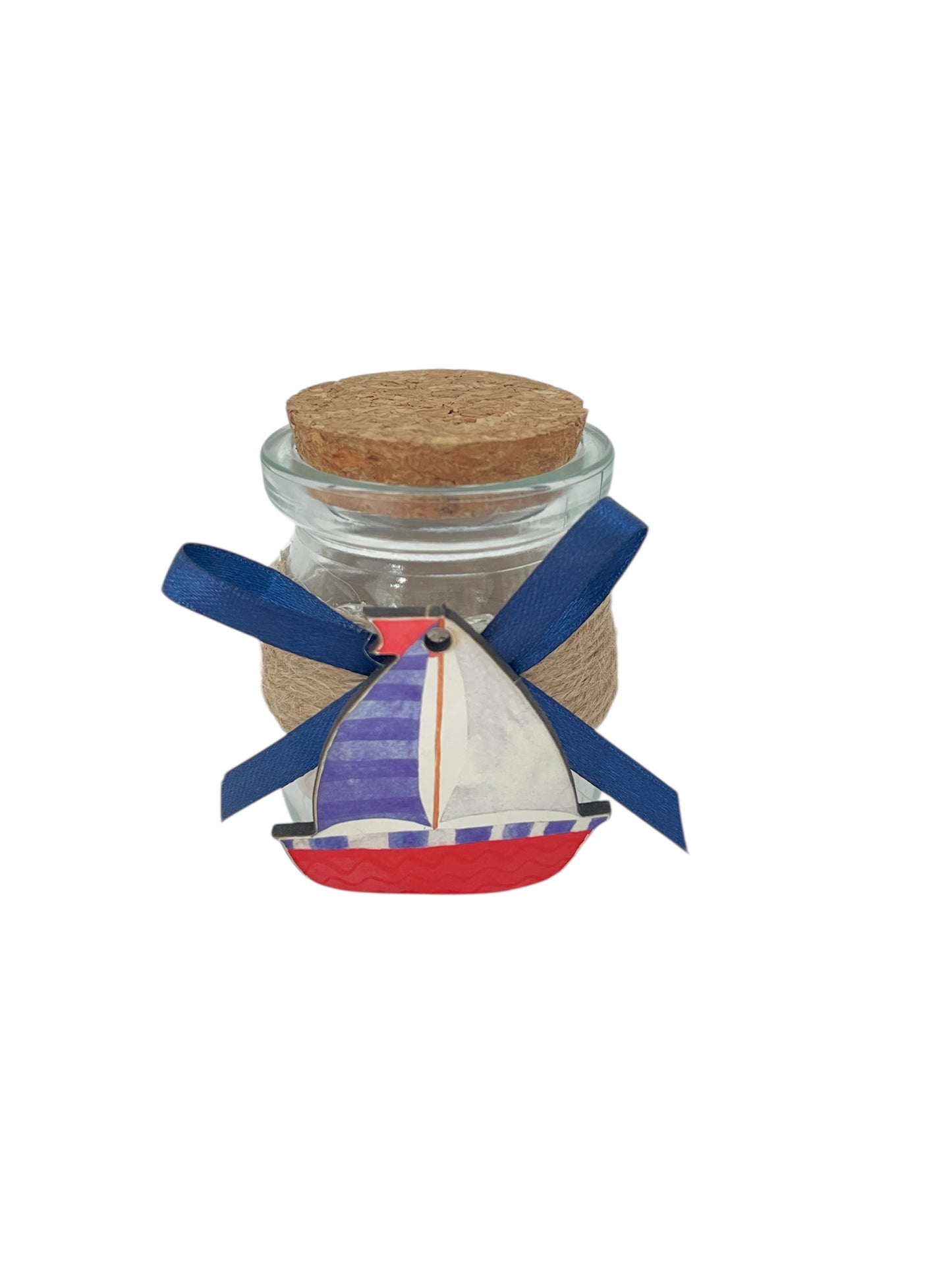 Μπομπονιέρα καραβάκι σε βαζάκι