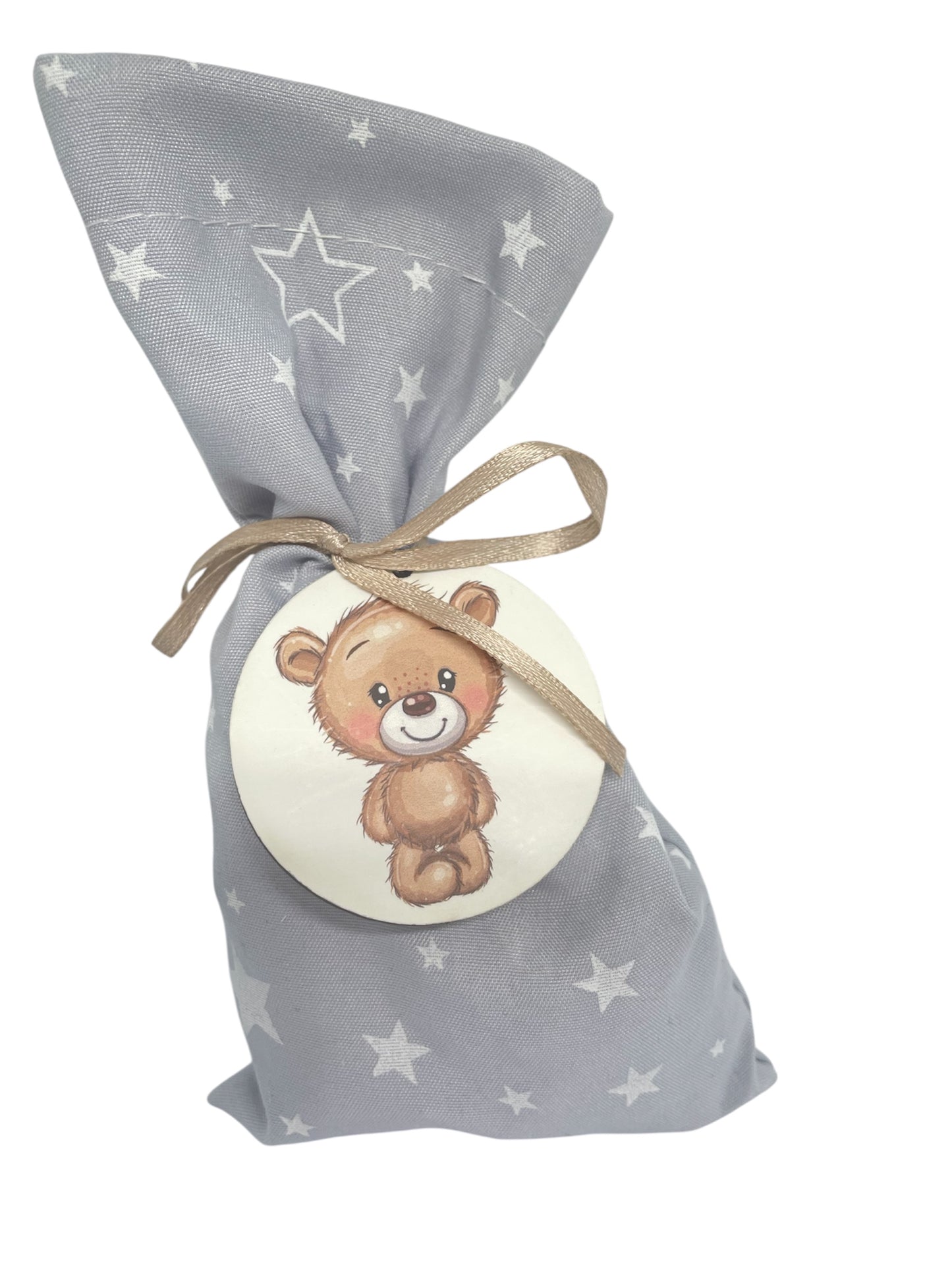 Μπομπονιέρα αρκουδάκι σε πουγκάκι