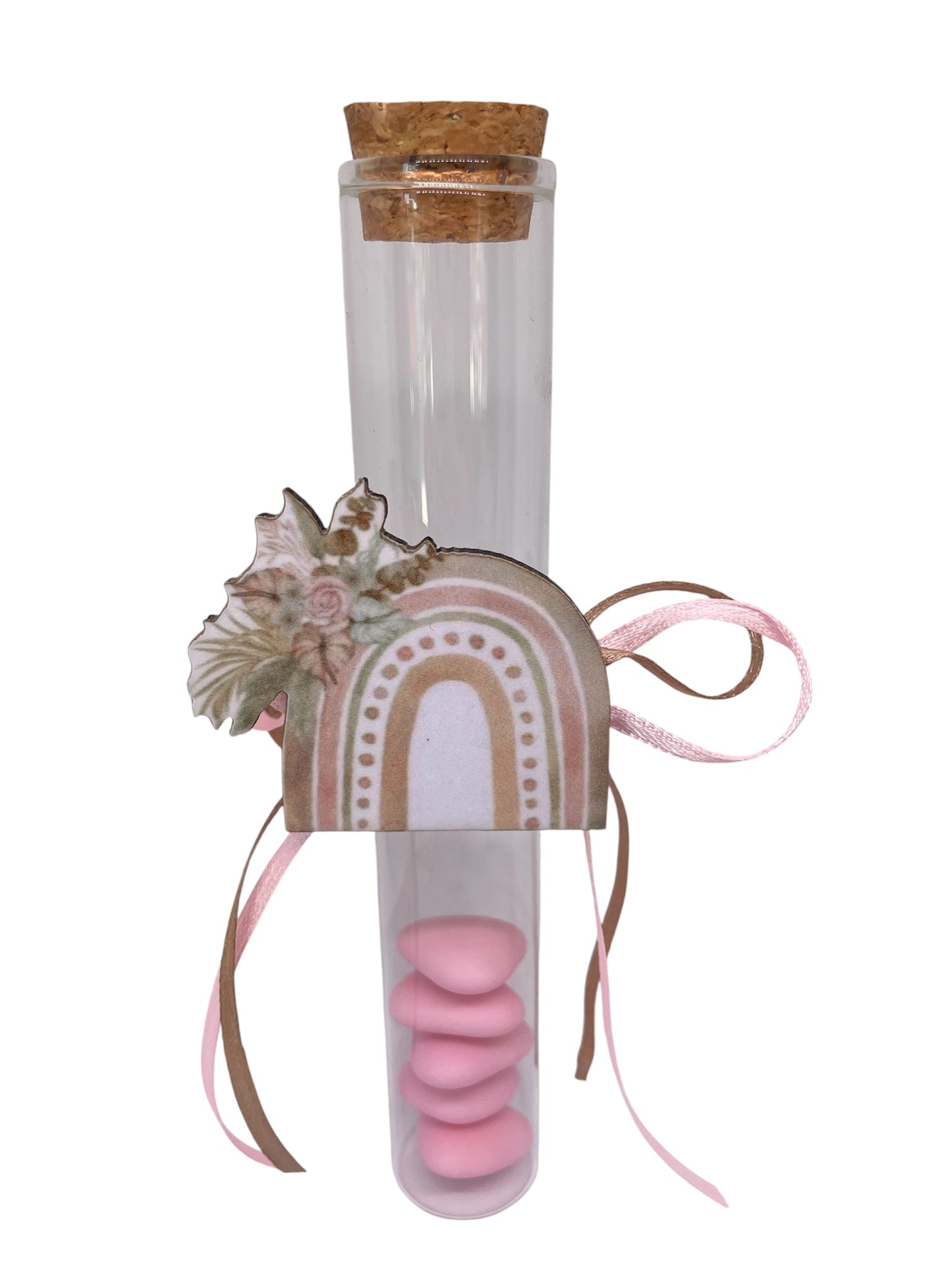 Μπομπονιέρα ουράνιο τόξο boho σε σωλήνα