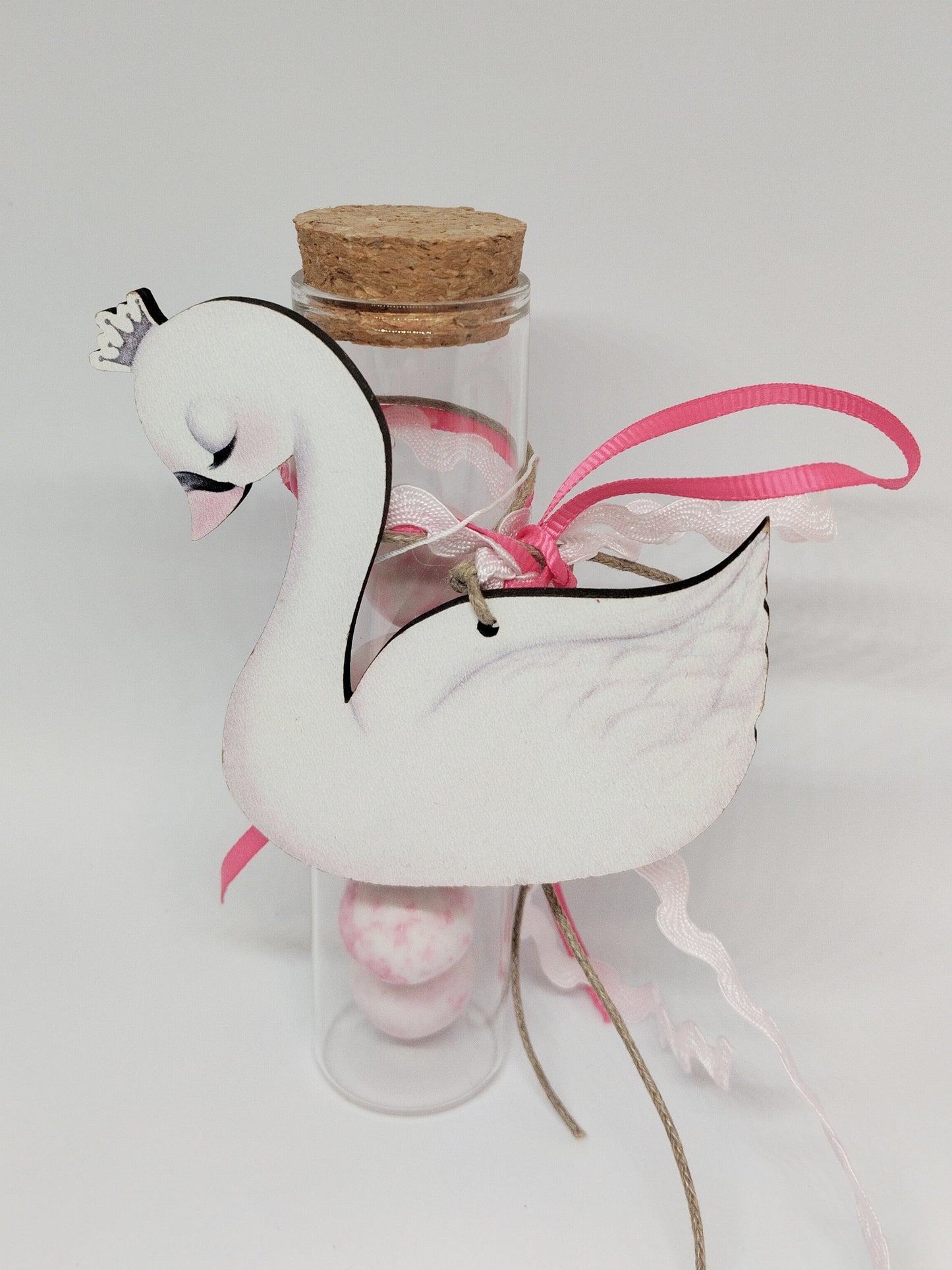 Μπομπονιέρα κύκνος σε σωλήνα