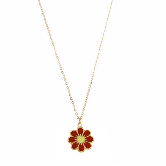 Red Daisy Necklace