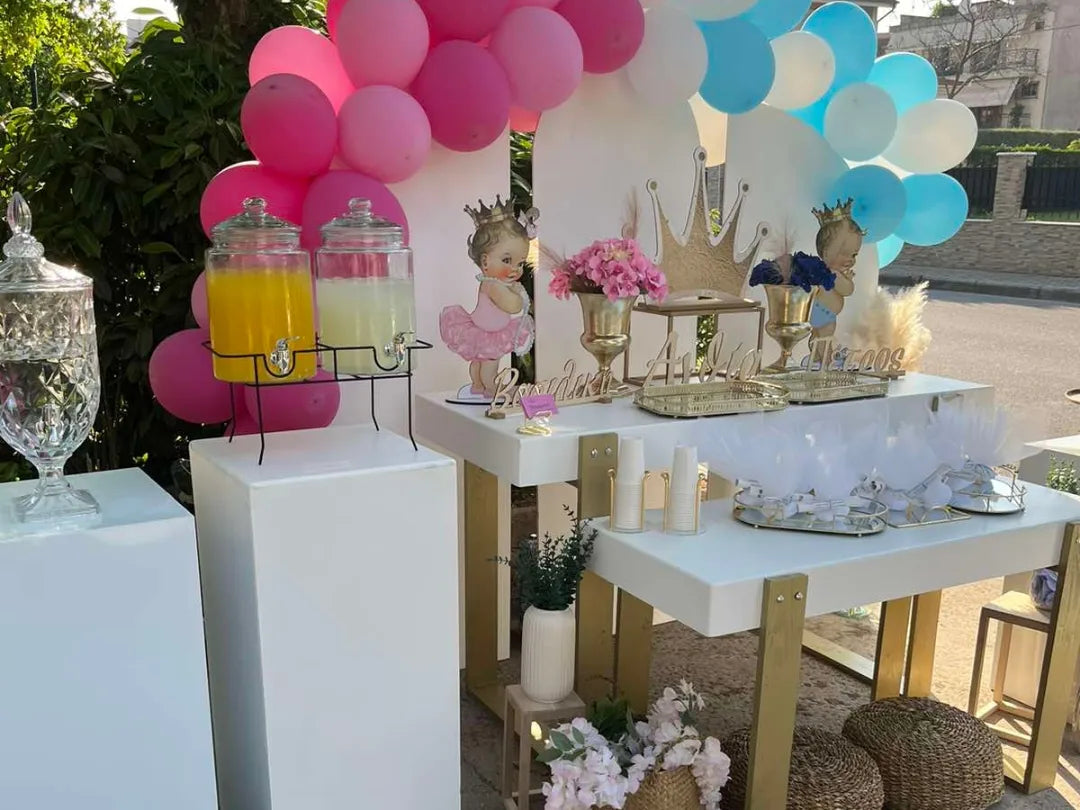Βάπτιση Διδύμων με θέμα μπέμπα & μπέμπης με κορώνα