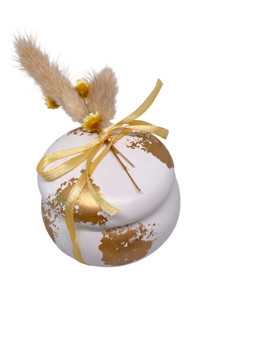 Μπομπονιέρα μπιζουτιέρα μακαρόν με χρυση πατίνα