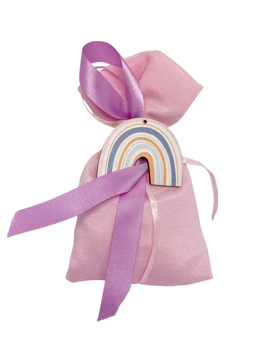 Μπομπονιέρα ουράνιο τόξο σε πουγκάκι