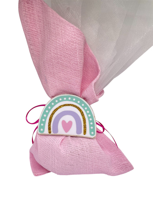 Μπομπονιέρα ουράνιο τόξο σε πουγκάκι