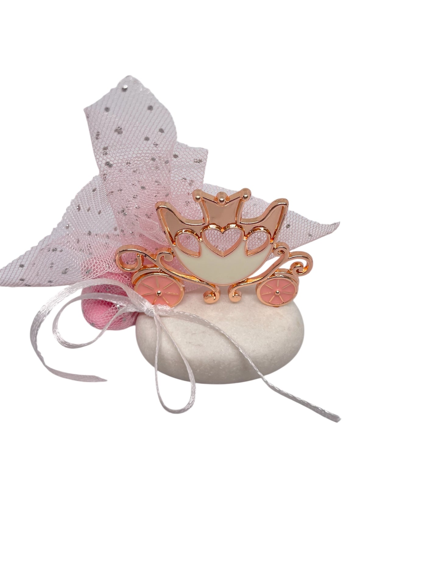 Μπομπονιέρα άμαξα σε βότσαλο