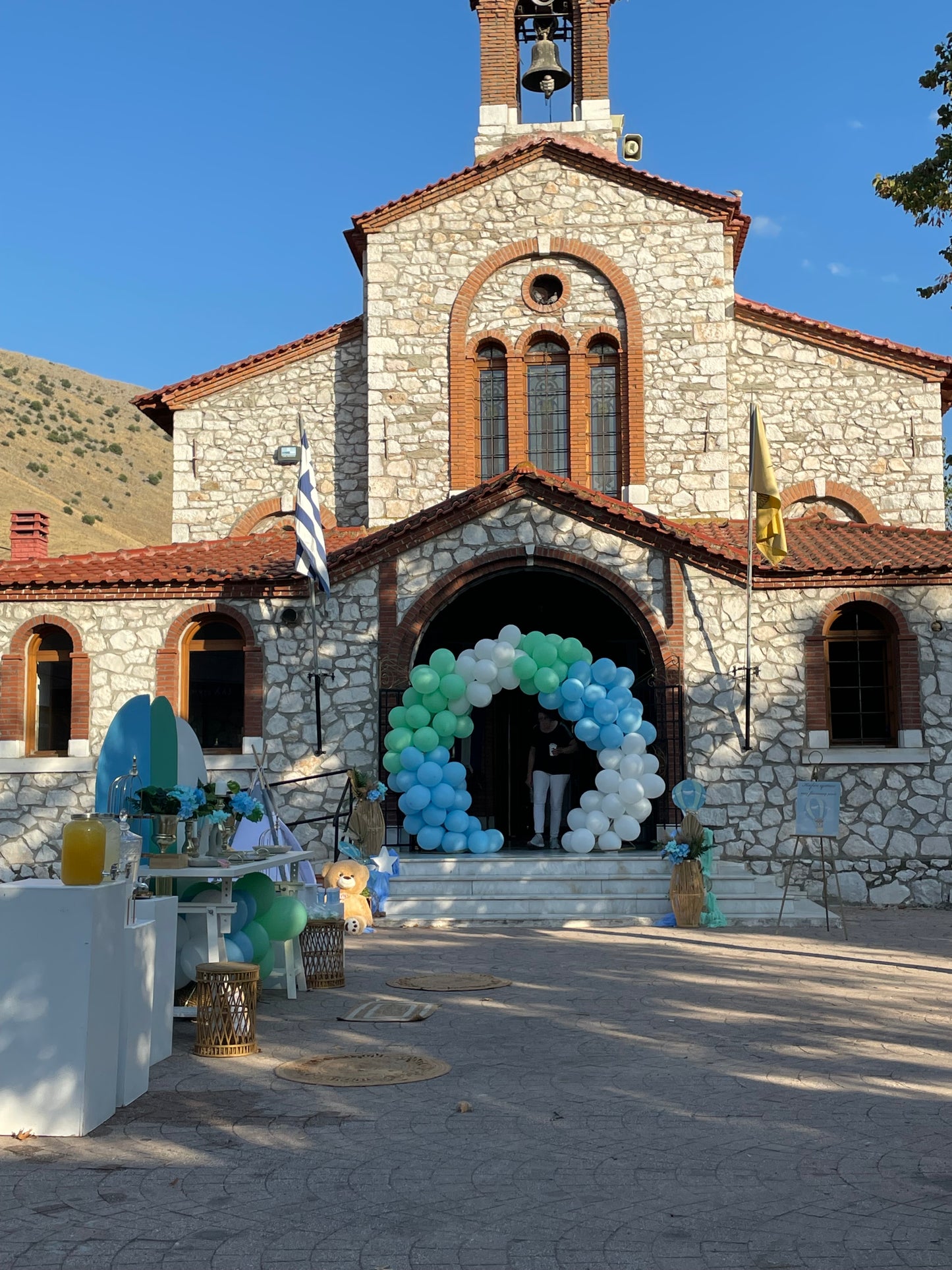 Βάπτιση με θέμα αερόστατο με αρκουδάκι