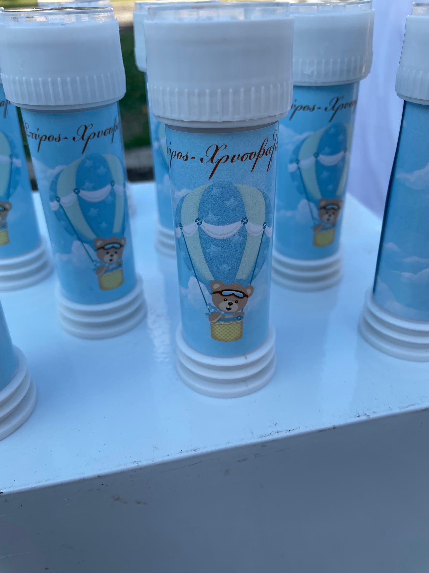 Βάπτιση με θέμα αερόστατο με αρκουδάκι