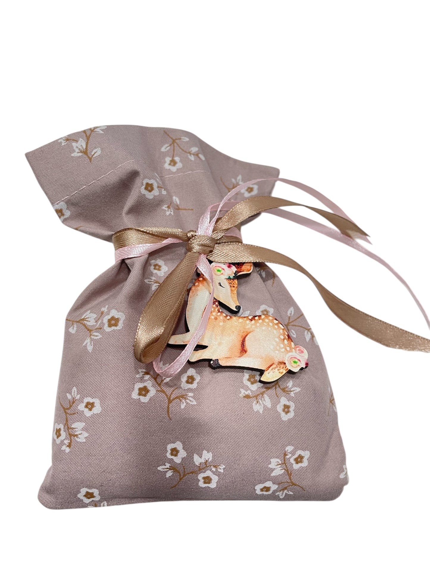 Μπομπονιέρα ελαφάκι σε πουγκάκι