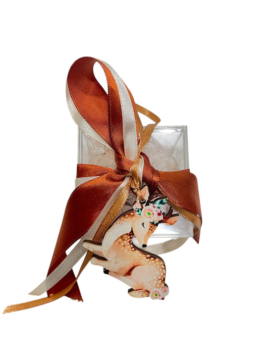 Μπομπονιέρα ελαφάκι σε κουτάκι plexiglass