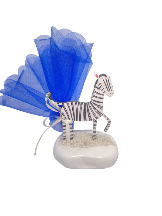 Μπομπονιέρα Ζέβρα σε βότσαλο