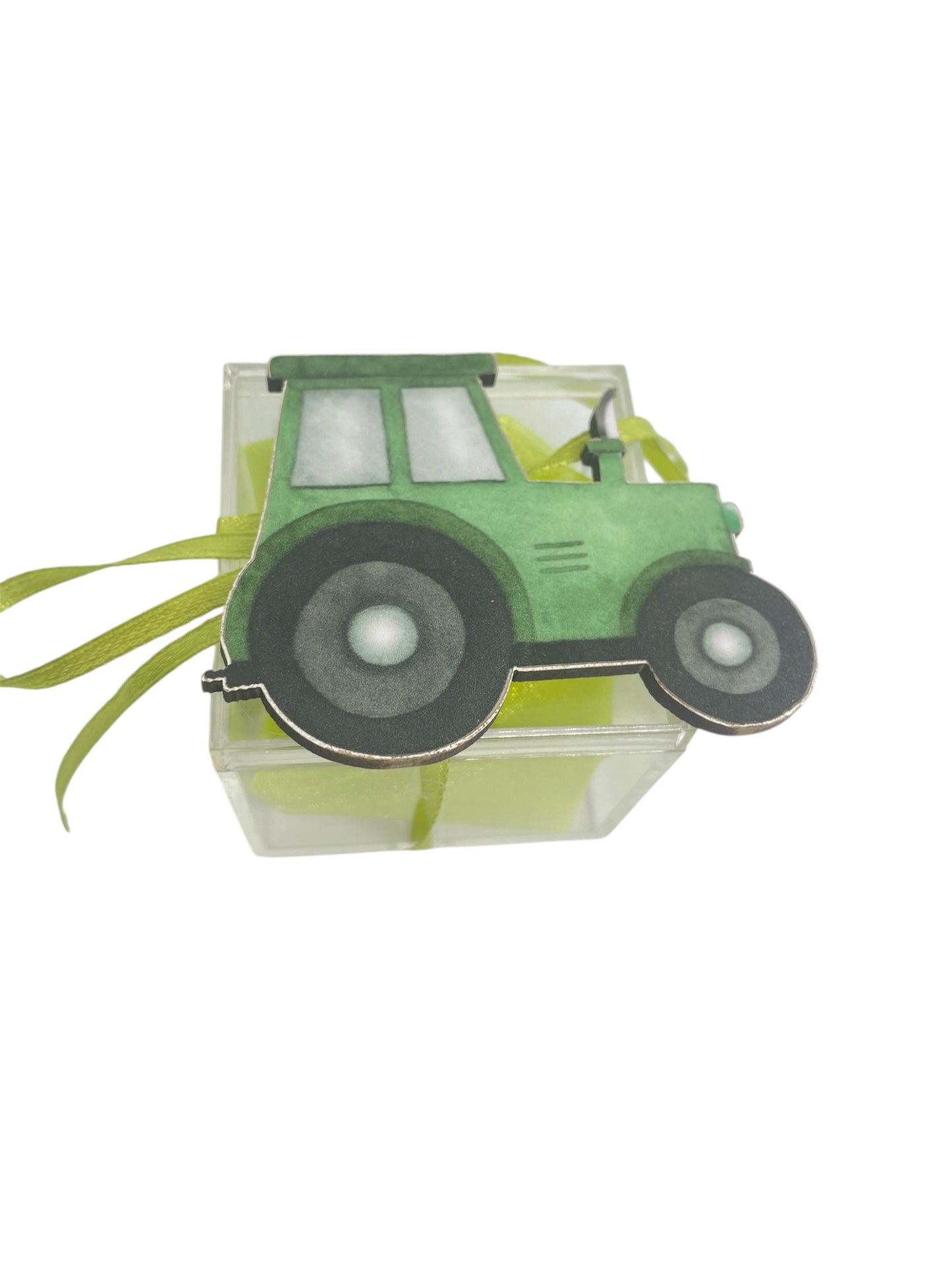 Μπομπονιέρα τρακτέρ σε κουτάκι plexiglass