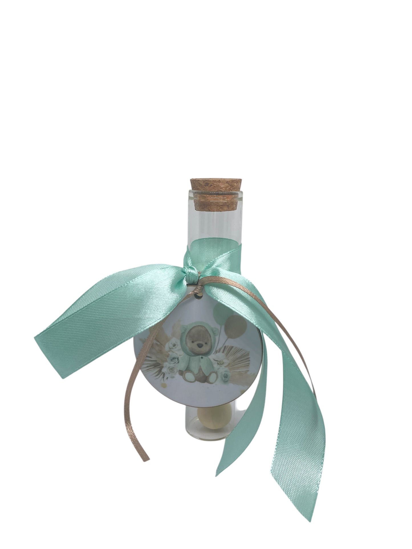 Μπομπονιέρα αρκουδάκι boho σε σωλήνα