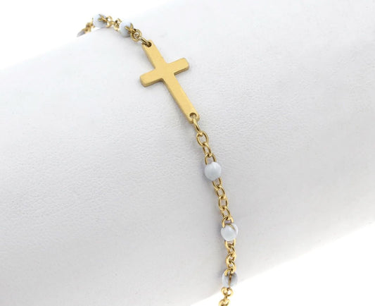 Rosary White - Cross